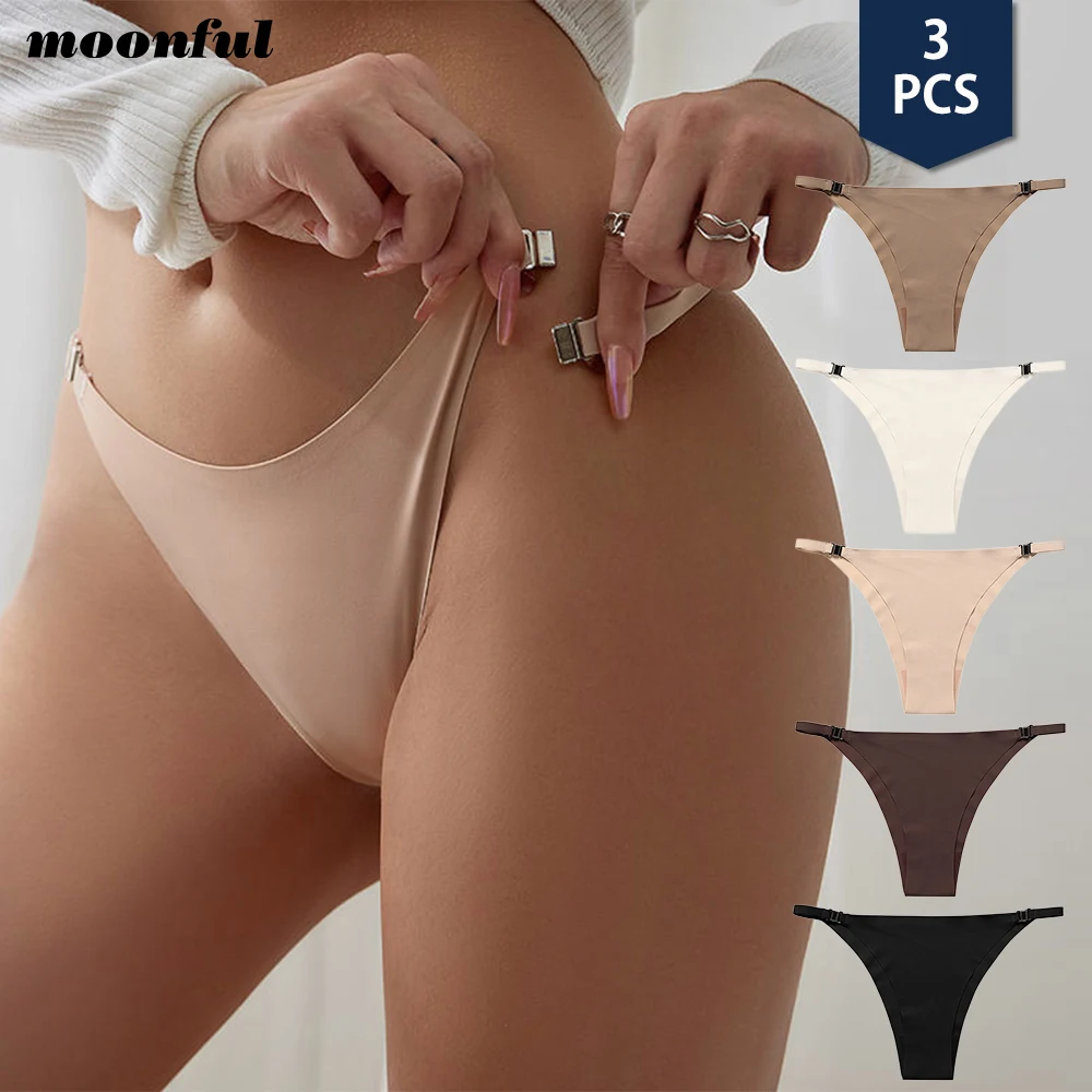 3PCS Seamless Panties for Women Low Waist Brief Ice Silk Underwear Women Thin Sexy Bikini Female бесшовные трусы женские