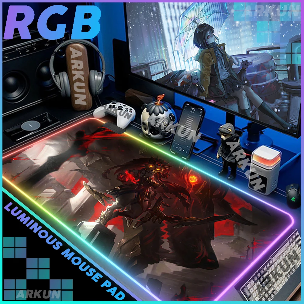 RGB Популярный коврик для мыши League of Legends Chosen the Wolf Cool Ambessa Pantheon Katarina компьютерная