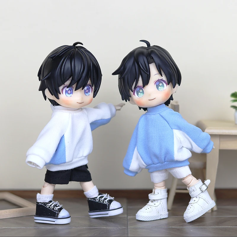 

Ob11 детская цветная Толстовка в стиле пэчворк, крутая Обложка, повседневная одежда ГСК, bjd YMY body9 Молли 1/12, Верхняя Одежда для кукол, аксессуары для кукол