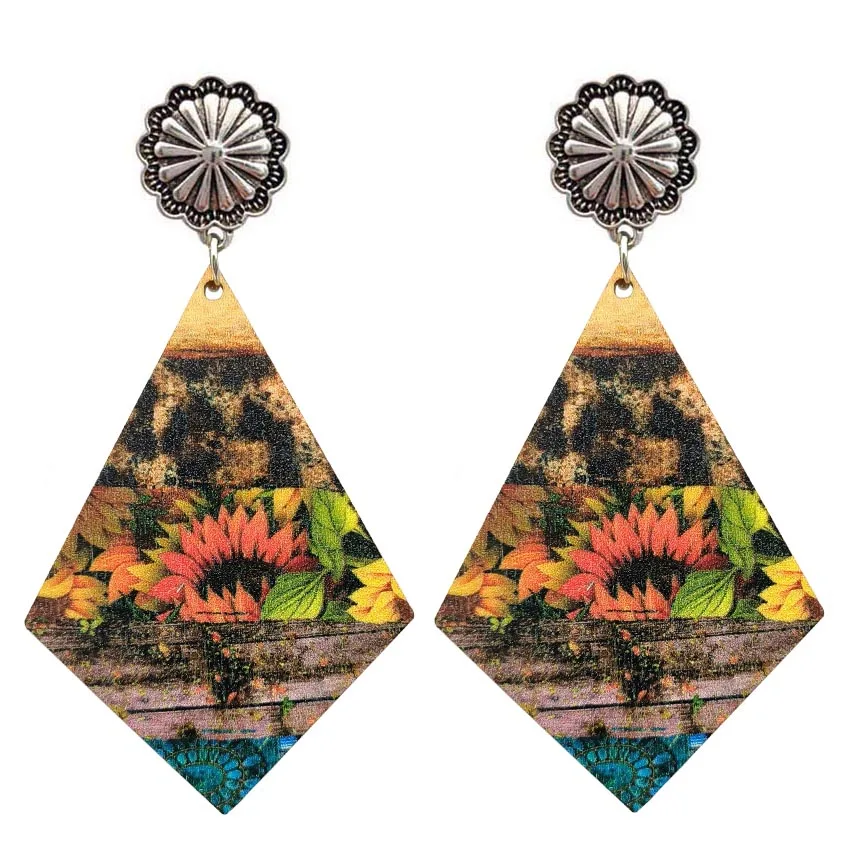 Женские Геометрические серьги из искусственного драгоценного камня бирюза