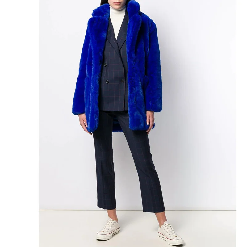 2020 new listed women's wear medium and long imitation fur coat loose fluffy soft lamb warm coat