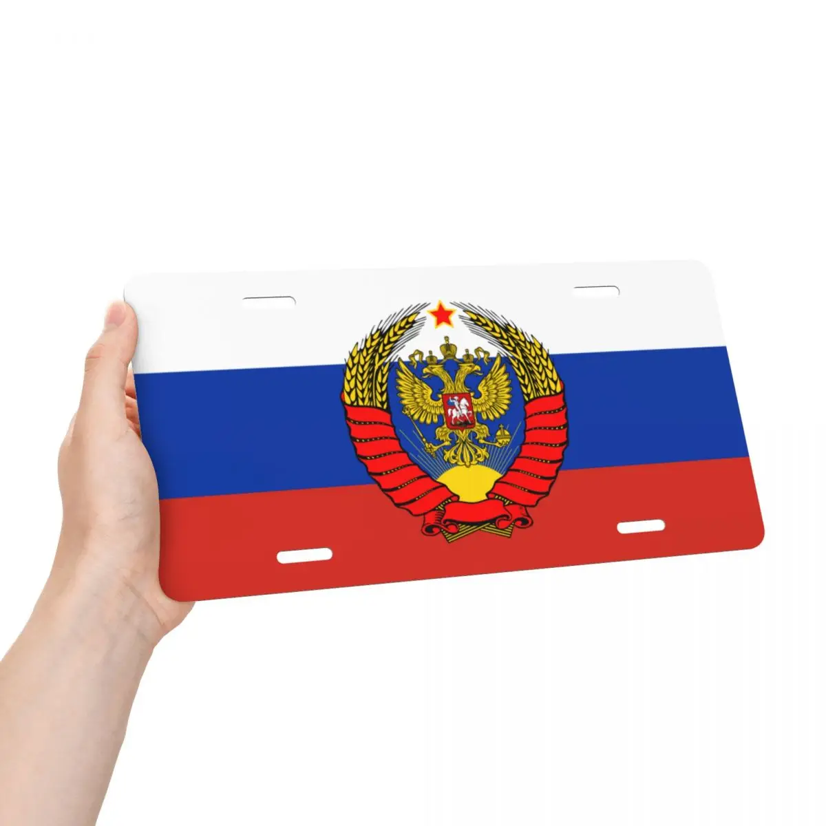 Флаг России с советским орлом номерной знак герб оружия декоративный