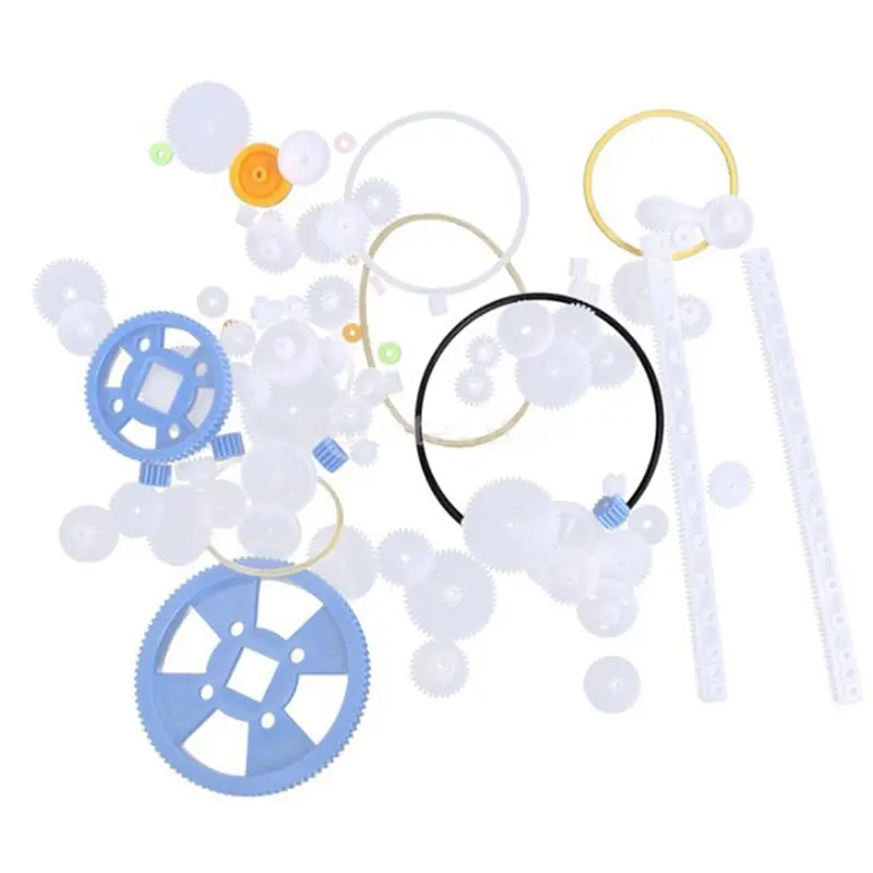 

80pcs/set DIY Toy Parts Gear Kit Gears, Belt, Bushings, Copper Teeth, Pulley, Single Gear Parts Robot Motor Gearbox Accessories