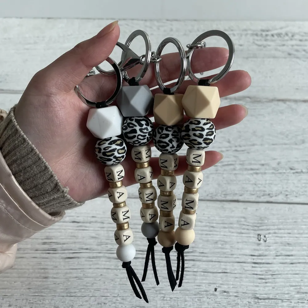 Брелок для ключей с леопардовым принтом мам модный силиконовый брелок подвеской
