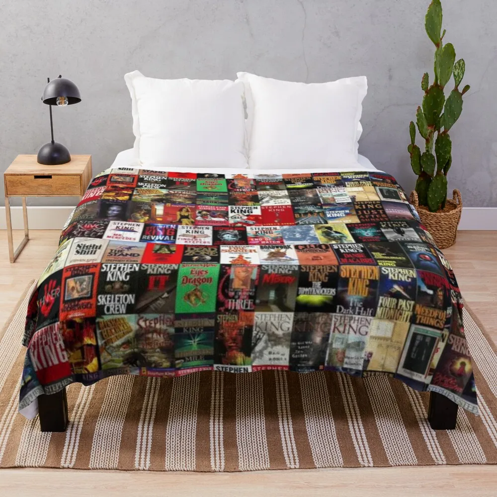 

Stephen King Book Cover Collage Throw Blanket microfiber blanket large fluffy plaid