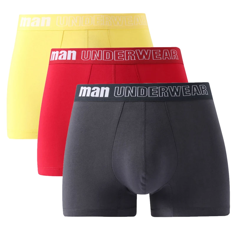 3Pcs/lot Large Size Men Panties Underwear Cotton Breathable Boxer Shorts Male Mid Waist Sexy U Pouch Sports Boxers Underpants