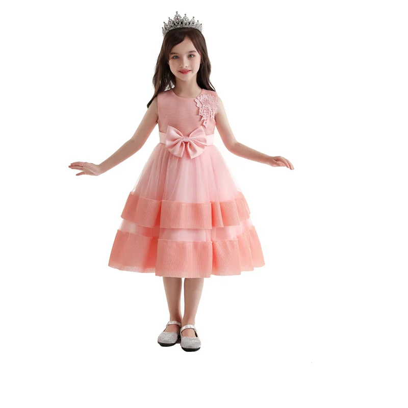 

2022 new ruffled mesh multi-layer girls dress prom party holiday flower girl bridesmaid dress dress party performance cake dress