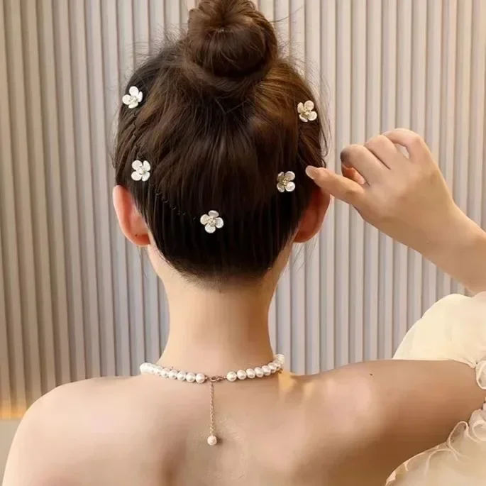 Шпилька для волос с невидимыми цветами женские изогнутые челки фиксированными