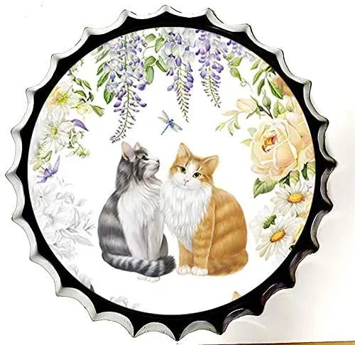 

Modern Retro Tin Sign Bottle Cap Metal Poster - Lovely Cat - ! for Shop/Bar/Club/Cafe/Home/Wall Decor,