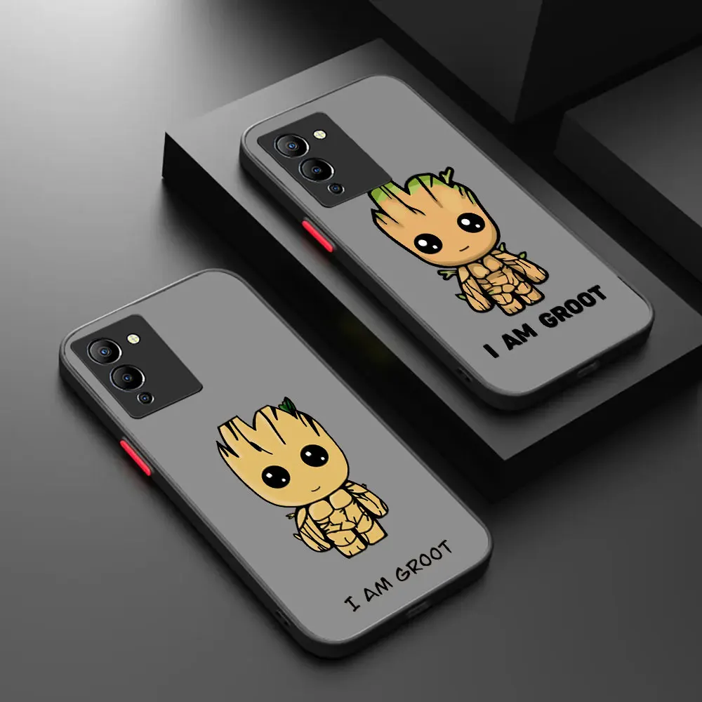 Матовый противоударный чехол для телефона Marvel Lovely Groot Infinix SMART 8 6 5 4 ПРИМЕЧАНИЕ 30 12