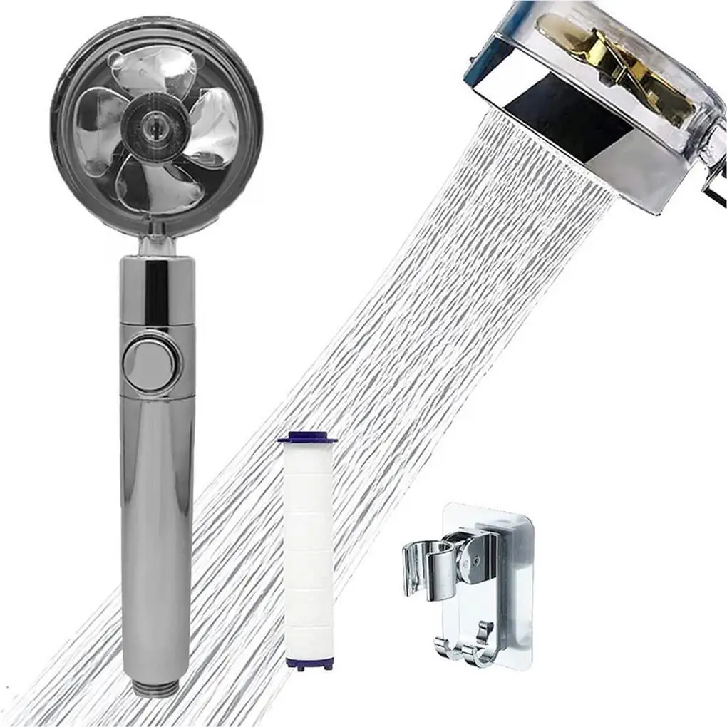 

Насадка для душа высокого давления с пропеллером, ручной спринклер, экономия воды, аксессуары для ванной комнаты с турбонаддувом