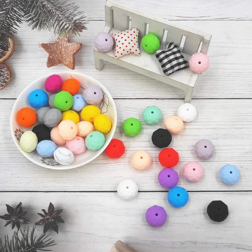 Chenkai 100pcs 20mm Silicone Oval Beads Faced Beads BPA Free Teething Infant Chewable Dummy Necklace Pacifier Toy Accessories