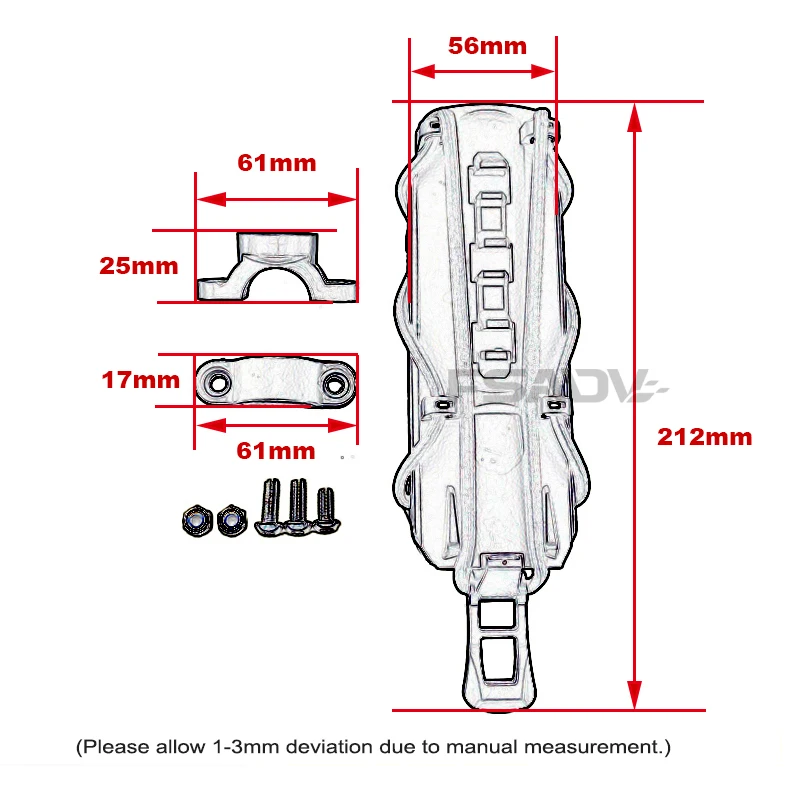 Регулируемый держатель чашки мотоцикла Универсальная поддержка для 22 мм-25 мм