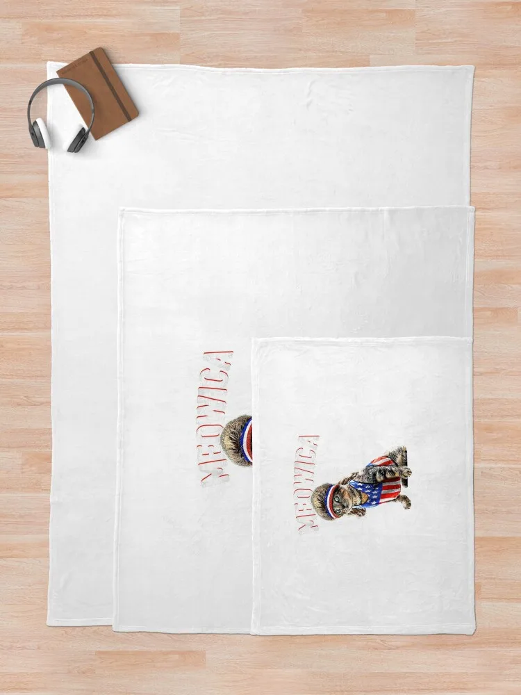 Meowica Cat Mullet американский флаг патриотический подарок на 4 июля одеяло милое в виде