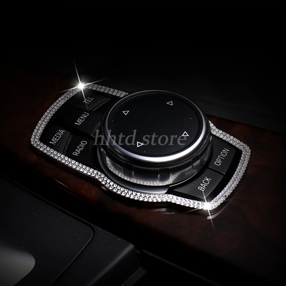 

Diamond Car Multi-Media Decoration Frame Cover Sticker Trim Auto Accessories Protector For BMW 1 3 5 Series X1 X3 X4 X5 X6 F30