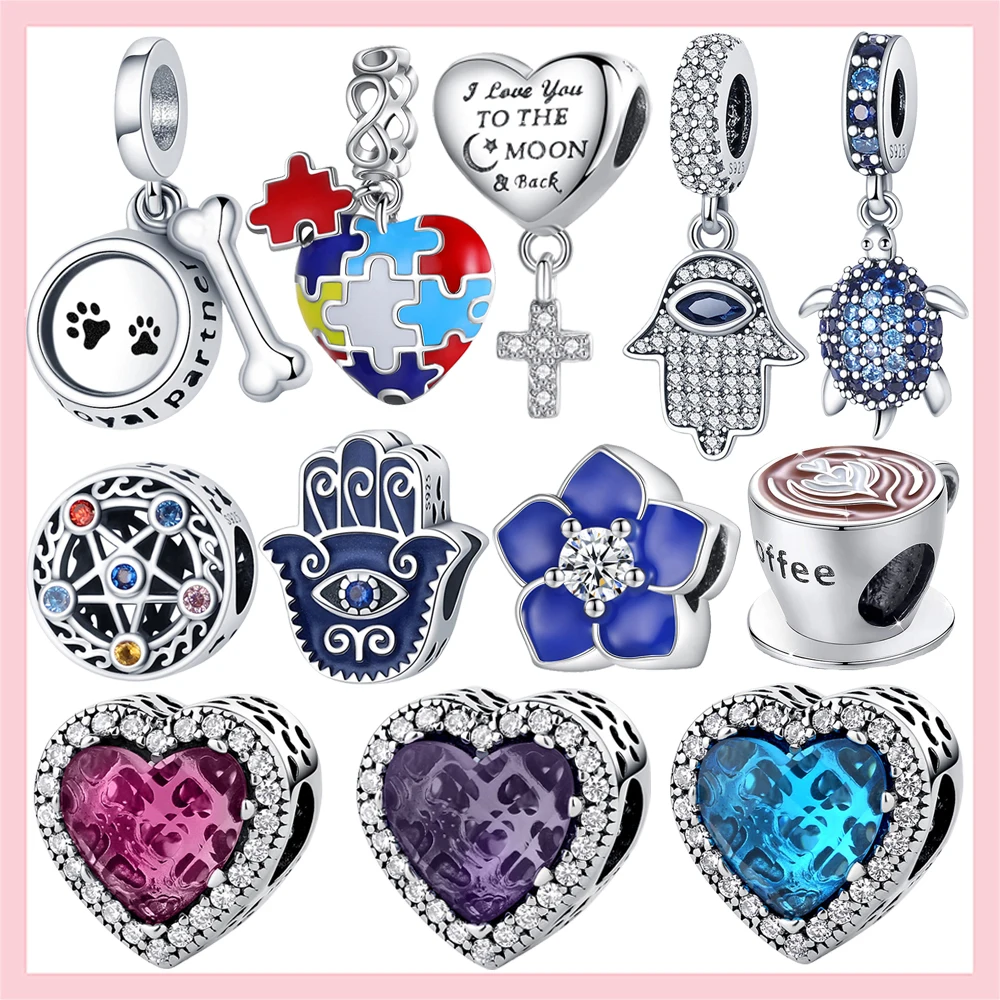 

Cute 925 Sterling Silver Charms Sunflower Owl Cat Coffee Cup Beads Fit Original Charm Bracelet Jewelry Making DIY Gift
