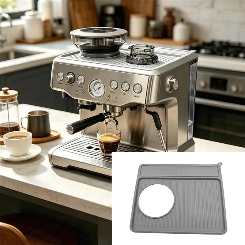 Фото Коврик для темперовки кофе AB41 для кофемашин Breville 870/880, силиконовый, водонепроницаемый, термостойкий, предотвращает царапины №2