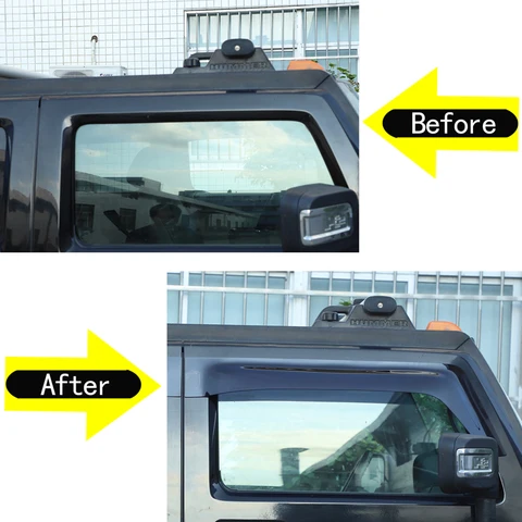 4 шт. ABS затемняющие дымчатые защитные ограждения для бровей, канальный комплект отделки оконного вентиляционного козырька для внедорожника Hummer H2 H3 2005-2009