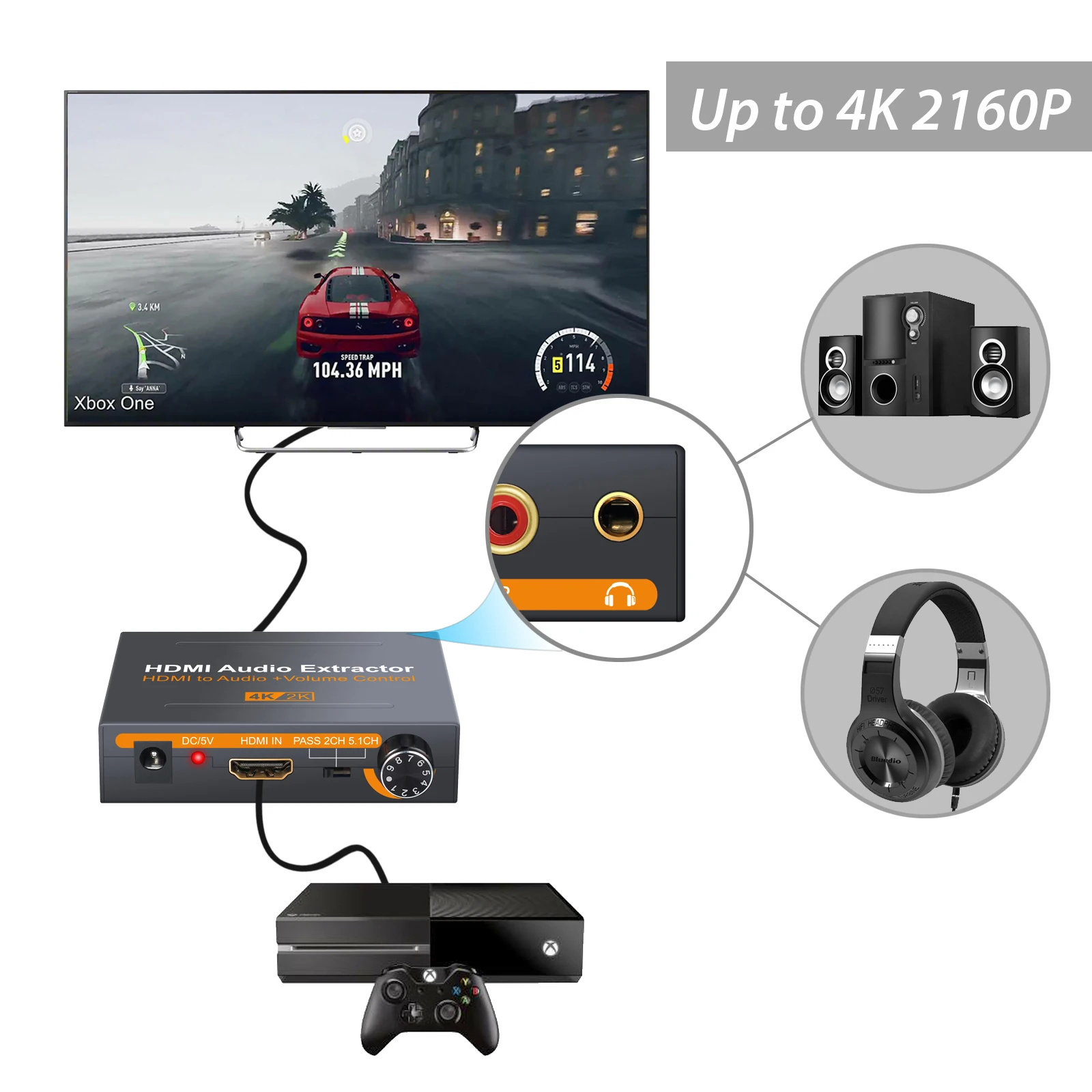 LiNKFOR 4K HD 3D HDMI-совместимый 2 0 аудио сплиттер с оптическим TOSLINK SPDIF 3 5 мм конвертер для