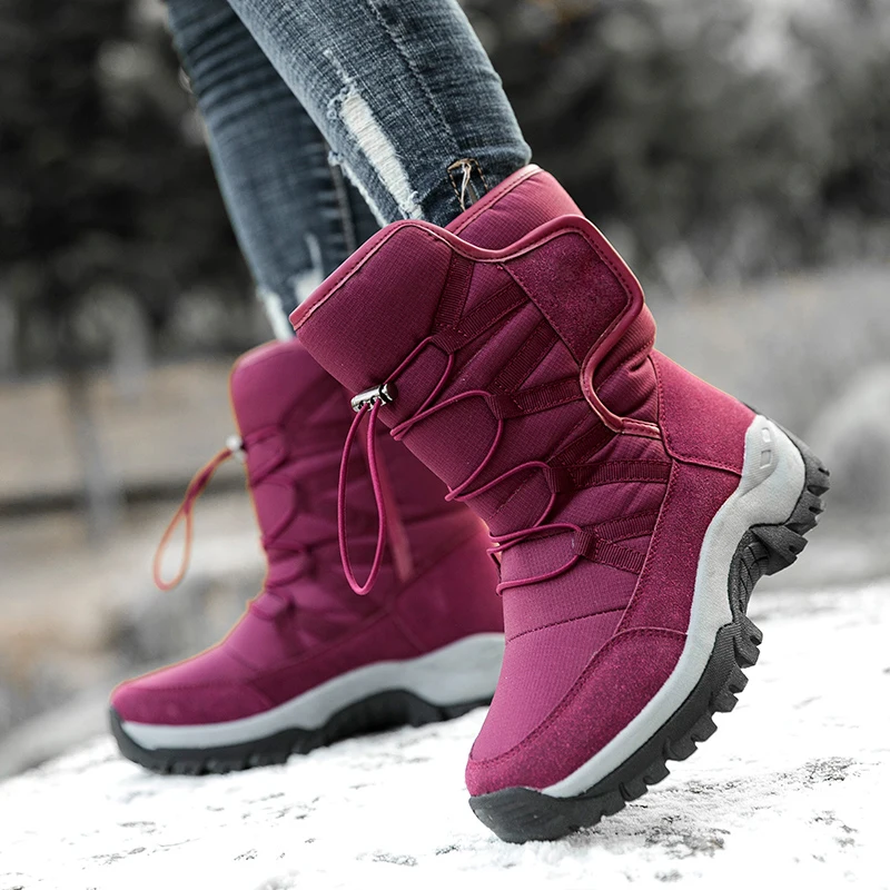 Women Snow Boots Waterproof Outdoor Hiking Shoes High Ankle Sneakers Winter Fashion Boots Unisex Men Casual Footwear Botas Mujer