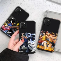 one piece anime phone case for funda iphone 13 11 pro max 12 mini x xr xs max se 2020 etui silicone cover black celular coque