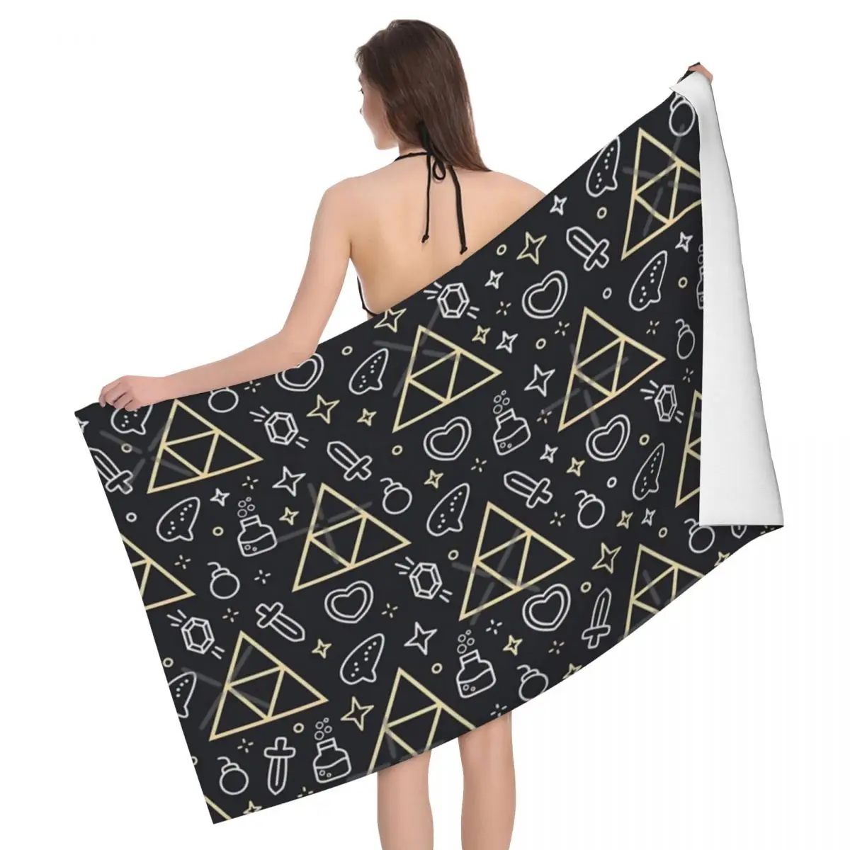 

Triforce Рисунок 80x130 см мягкое банное полотенце для пляжа