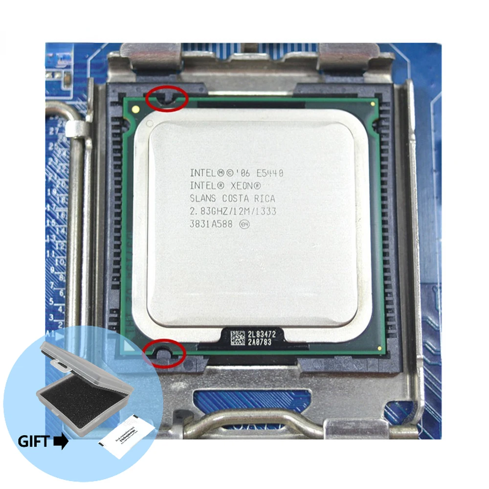 Процессор Intel Xeon E5440 2,83 ГГц 12 МБ четырехъядерный ЦПУ Процессор работает на материнской плате LGA775