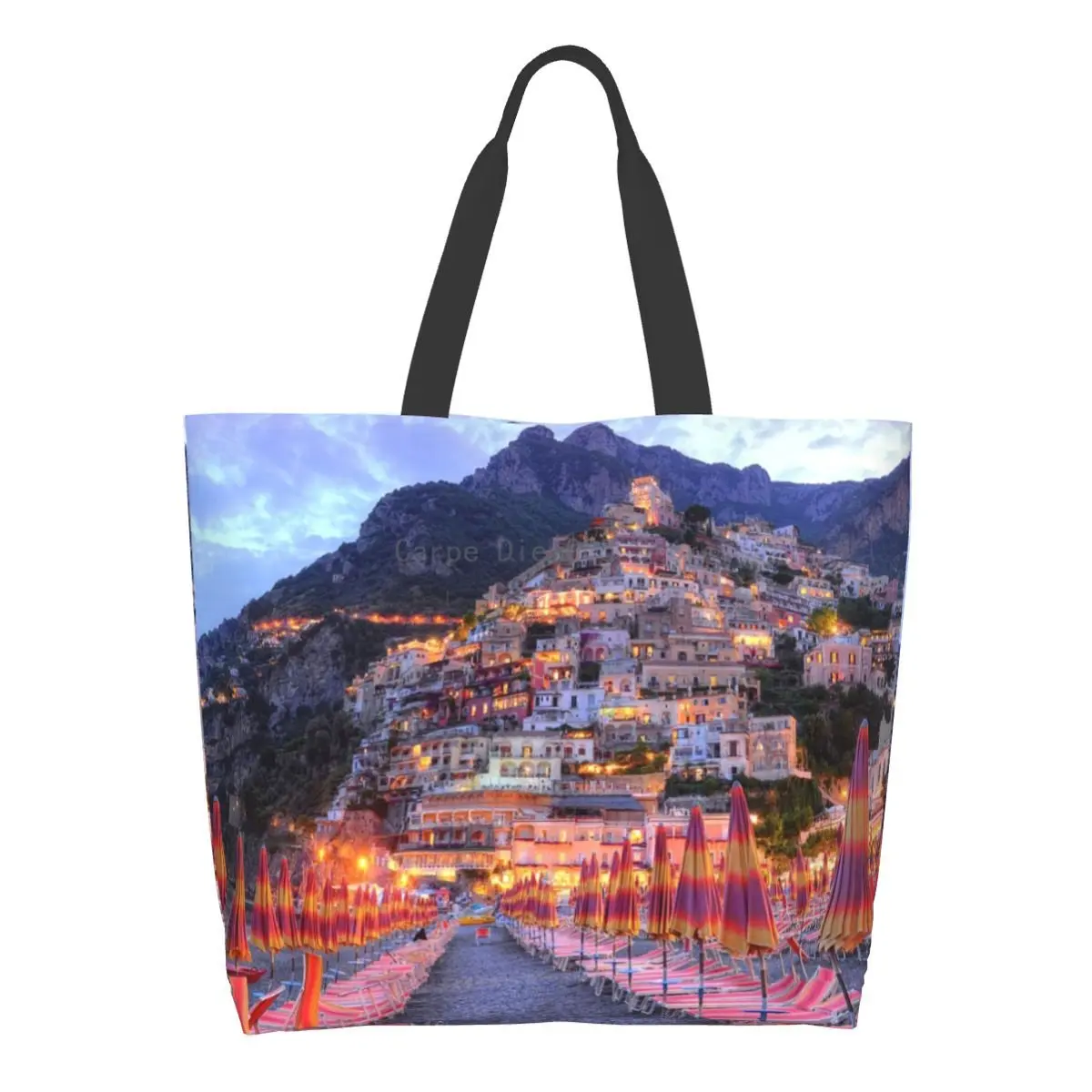 

Women Shoulder Bag Positano Amalfi Coast Italy Large Capacity Shopping Grocery Tote Bag For Ladies