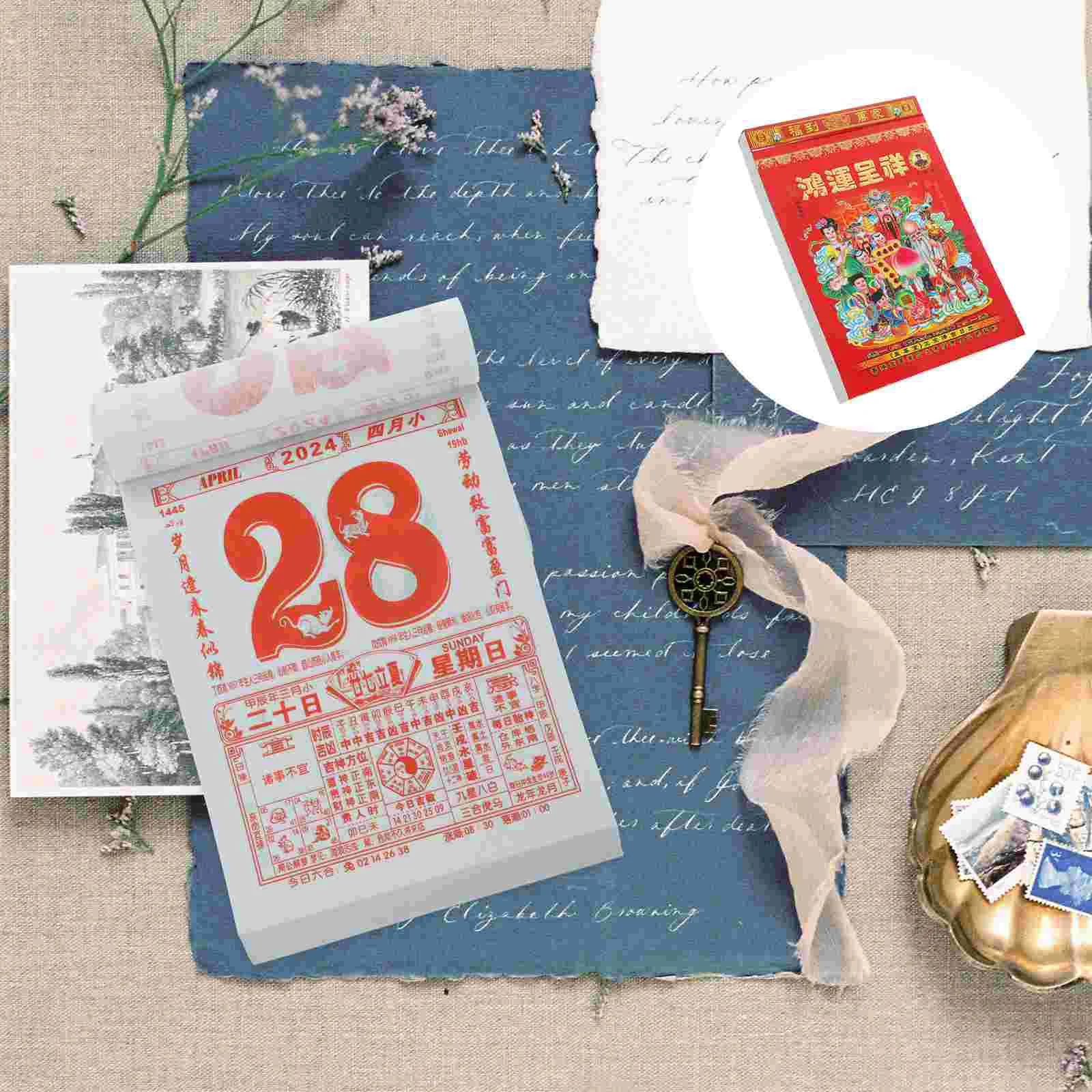 Декоративный подвесной календарь Год Дракона настенный календарь 2024 лунный календарь настенный подвесной календарь