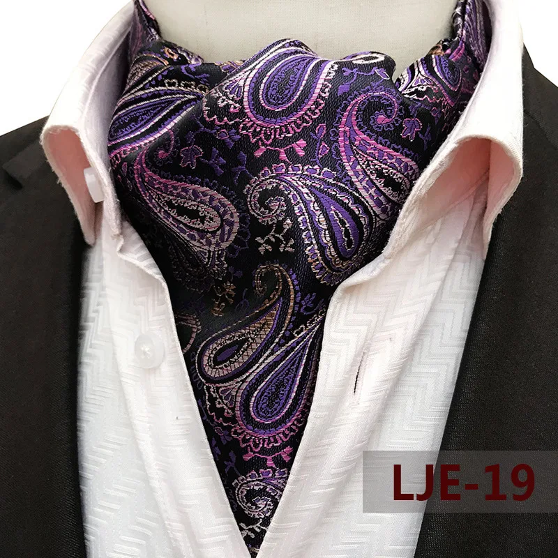 Ascot Tie Mens Paisley Jacquard Cravat Neck Scarf British Style Suit Shirt Accessori For Men Necktie Trendy Business Ascot Scarf