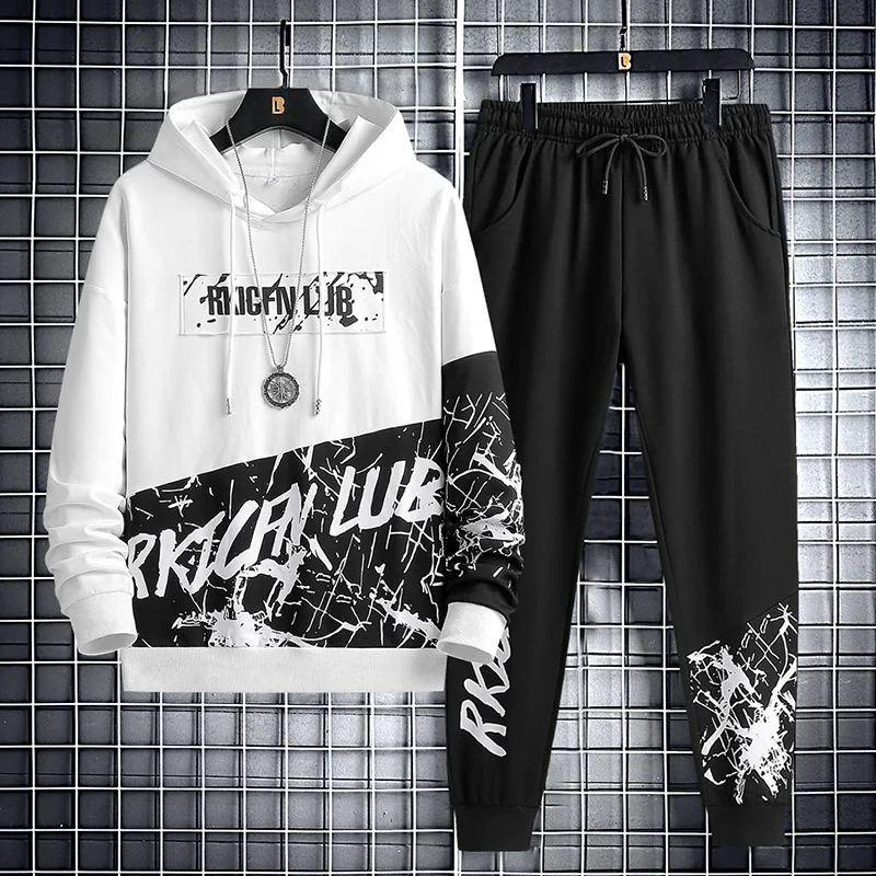

2021Autumn Exercise Suit Men's Sweater Casual Suit Korean Style Trendy Teen Clothes Autumn Clothes Two-Piece Set