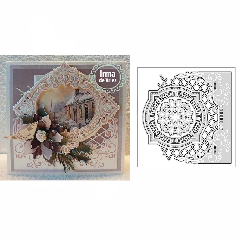 

New 2022 Grid Background Decoration Metal Cutting Dies For DIY Scrapbooking and Card Making Embossing Craft Decorative No Stamps