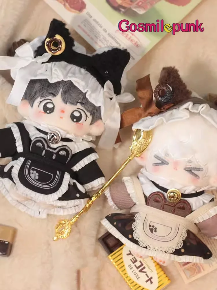 Оригинальный костюм горничной и кафе ручной работы для куклы 10 см черная