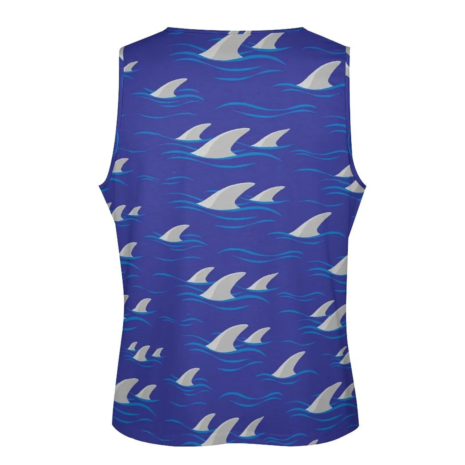 Майка мужская летняя без рукавов топ для тренировок с рисунком Акулий плавник и