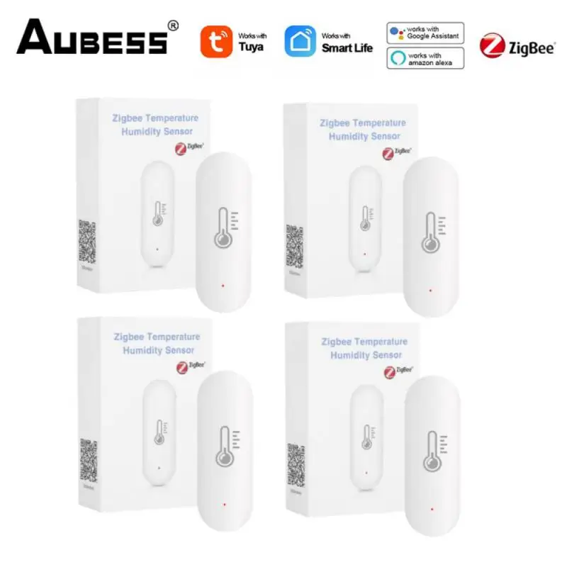 

AUBESS Tuya ZigBee 3.0 Smart Temperature And Humidity Sensor Smart Home Monitoring Reminder Via Alexa Google Home ZigBee Gateway