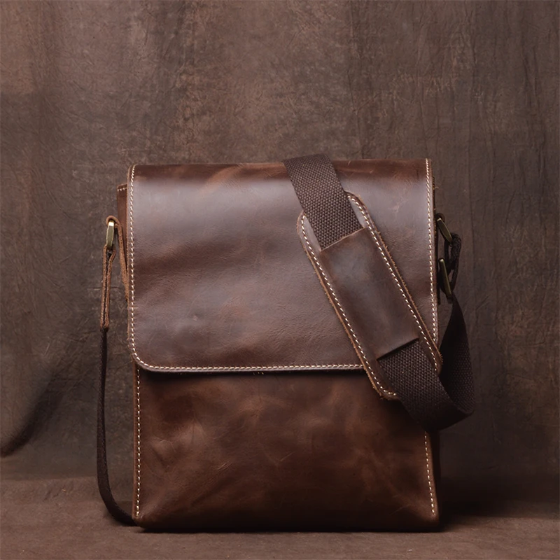 New Daily Messenger Bags Bag Crazy Leather Casual Horse Bag Shoulder Men's For Vintage Sling Classic Handmade Men Design