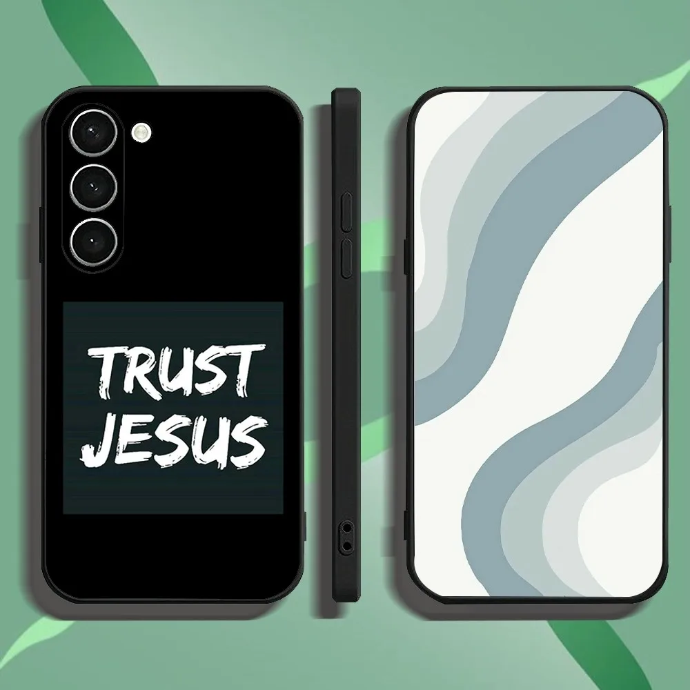 F-Faith Jesus Art Words Phone Case For Samsung Galaxy A52 A12 A51 S21 Edge S22ULTRA S23 S20LITE Plus Ultra Black Cover