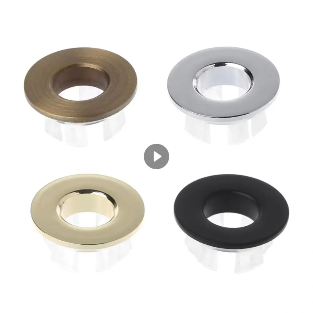 

Sink Hole Round Overflow Cover Copper Insert Chrome Ring Basin Sink Brass Overflow Cover Bathroom Basin Faucet Insert Drains