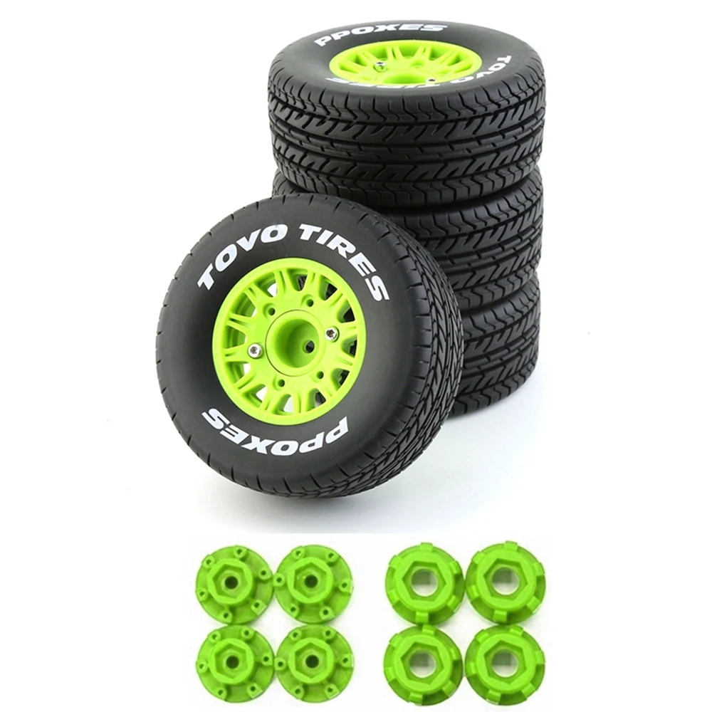 

4Pcs 113mm 1/8 1/10 Short Course Truck Tire Tyre Wheels with 12 14 17mm Hex for Traxxas Slash Arrma SENTON VKAR RC Car,4