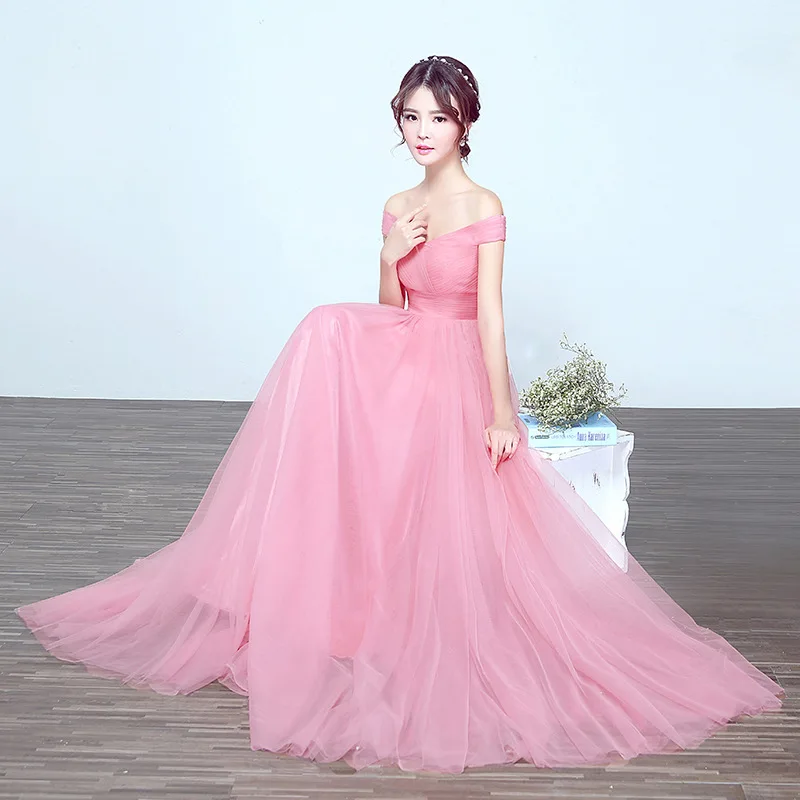 Long Evening Dresses Elegant Off Shoulder Party Dresses Formal Dress Tulle Maxi Dress Prom Gown Wedding Dress For Pregnant Women