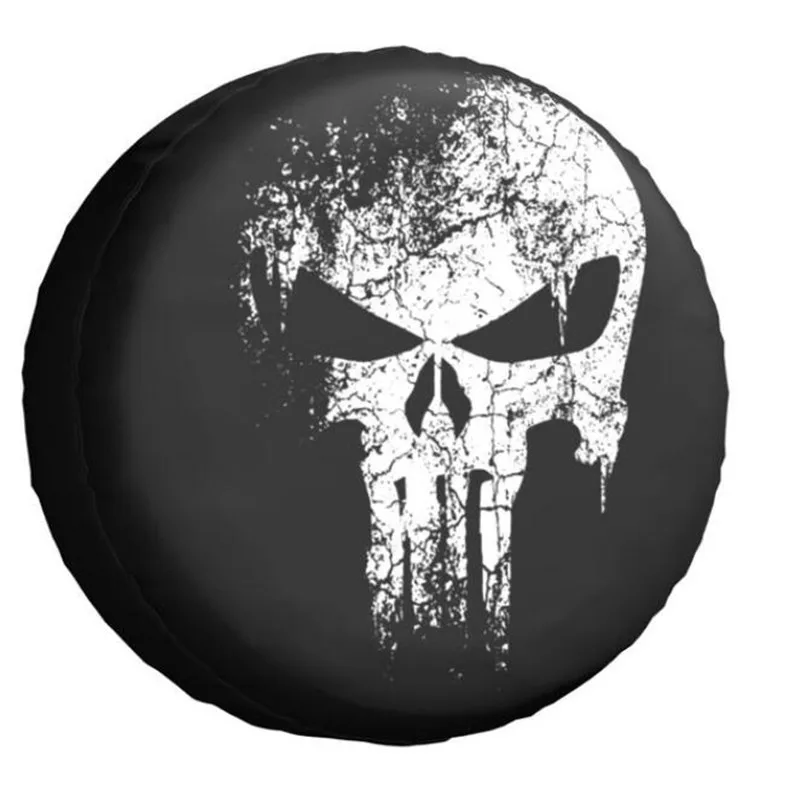 

1 шт., автомобильный ПВХ, чехол для запасного колеса из искусственной кожи, череп, чехлы для клапанов колес, защита для Jeep Wrangler Hummer Land Rover, аксессуары