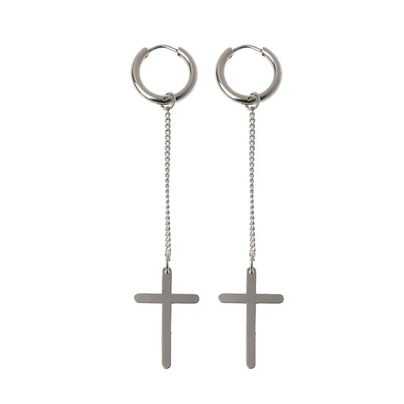 

Cute Small Solid Color Simple for Cross Tassel Stud Earrings Simple Delicate Shinning Earring Pin Jewelry
