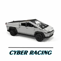 new technical future truck car teslaed supercar cybertrucks launch v3 expert model building blocks bricks toy kid gift boy