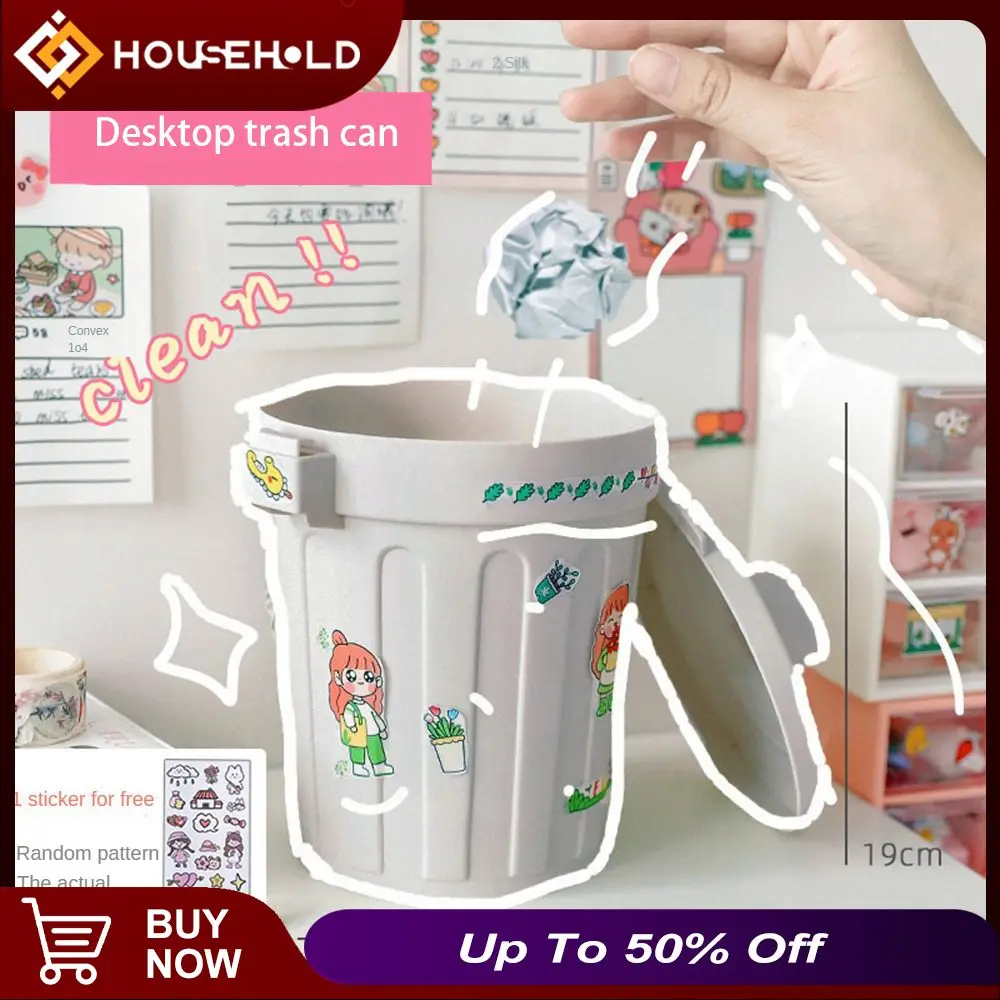 

Pp Student Personal Garbage Cans 13x13x15cm Garbage Bin Mini Trash Bin Kitchen Accessories Table Top Rubbish Bin Trash Can