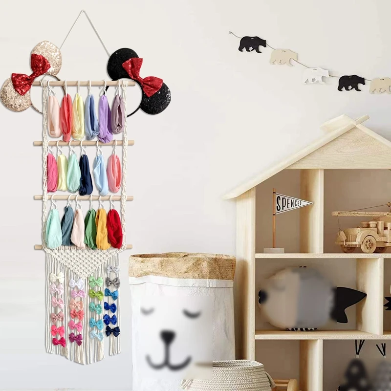 

Bohemia Style Headband Holder Hair Bows Organizer for Girls Baby Headbands Hair Accessories Organizer Storage Wall Dropshipping