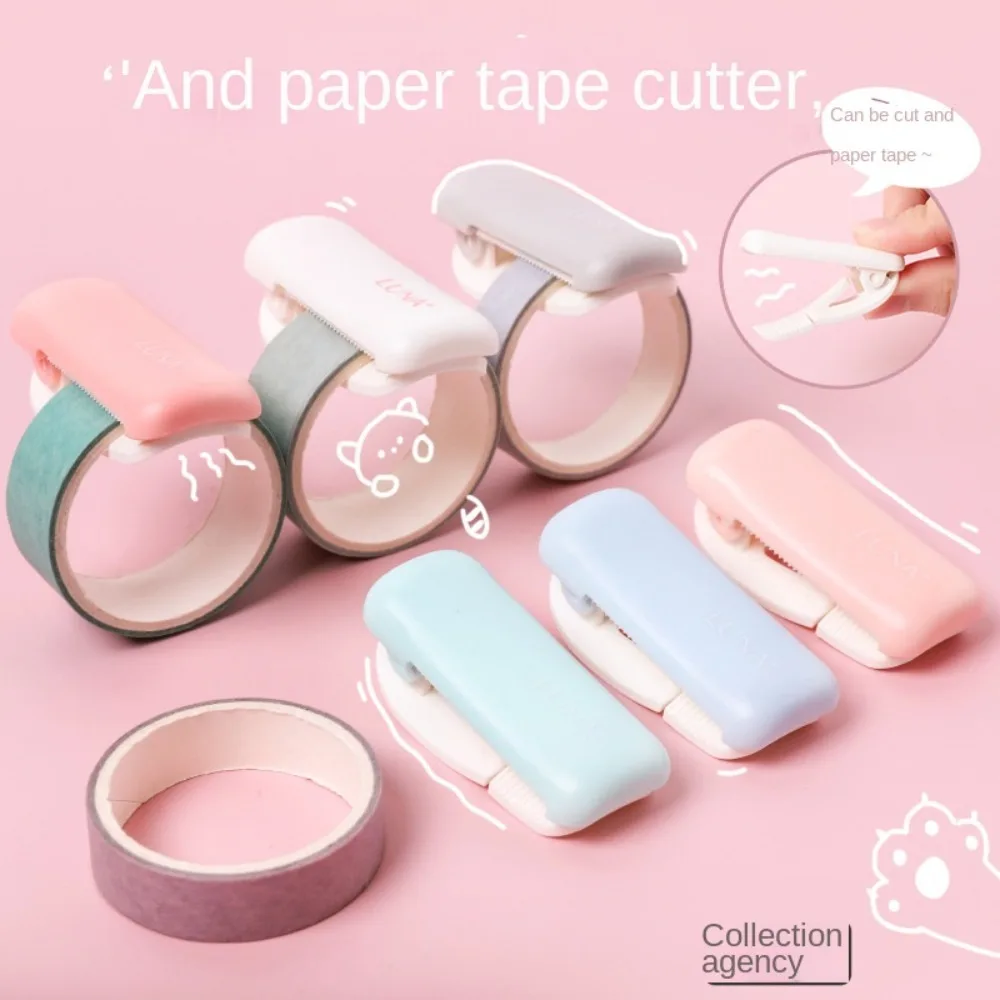 

Arts Paper Tape Cutting Clip Portable DIY Tape Cutter Stationery Candy Color Tape Organzier School Office