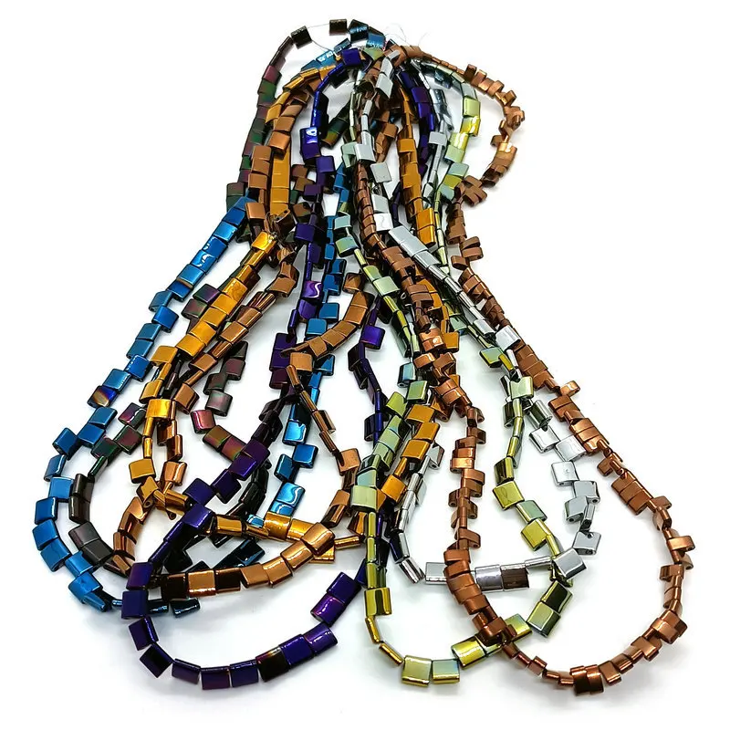 Свободные бусины из черного агата с двойным отверстием нитка бисера 4/5/6 мм