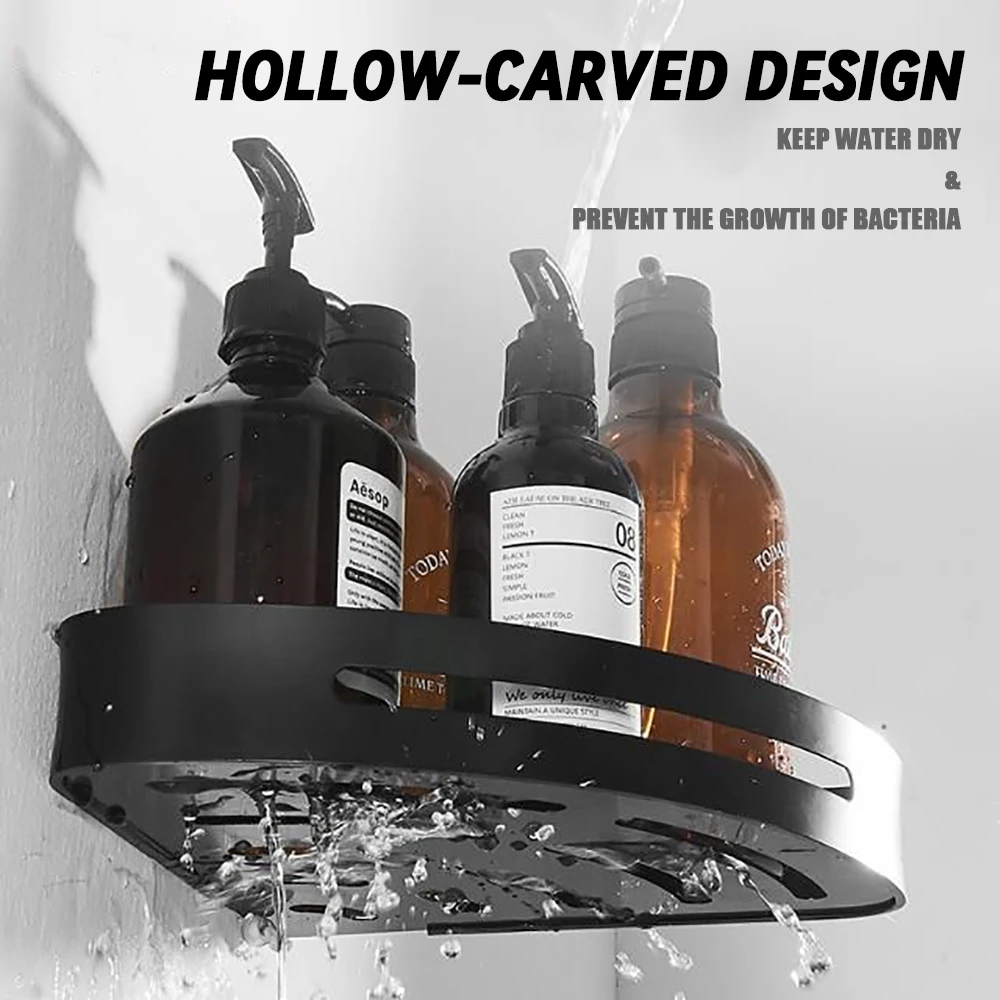 Полки для ванной комнаты настенная угловая полка без сверления стеллаж хранения