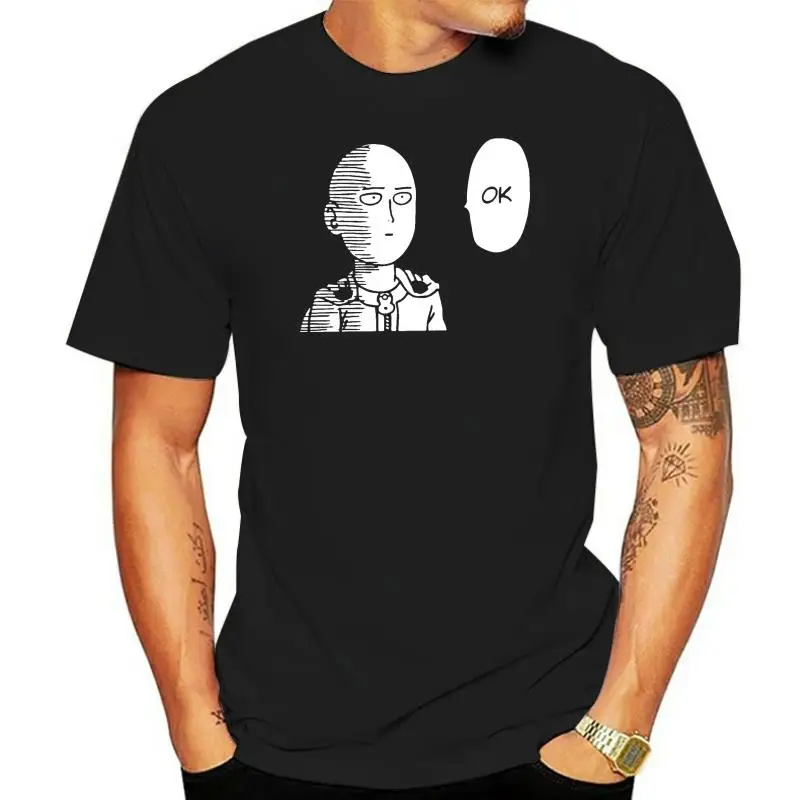 

Men's T-Shirt One Punch Man Novelty Cotton Tees Short Sleeve Saitama OPM Oppai Anime Manga T Shirts O Neck Clothes Classic