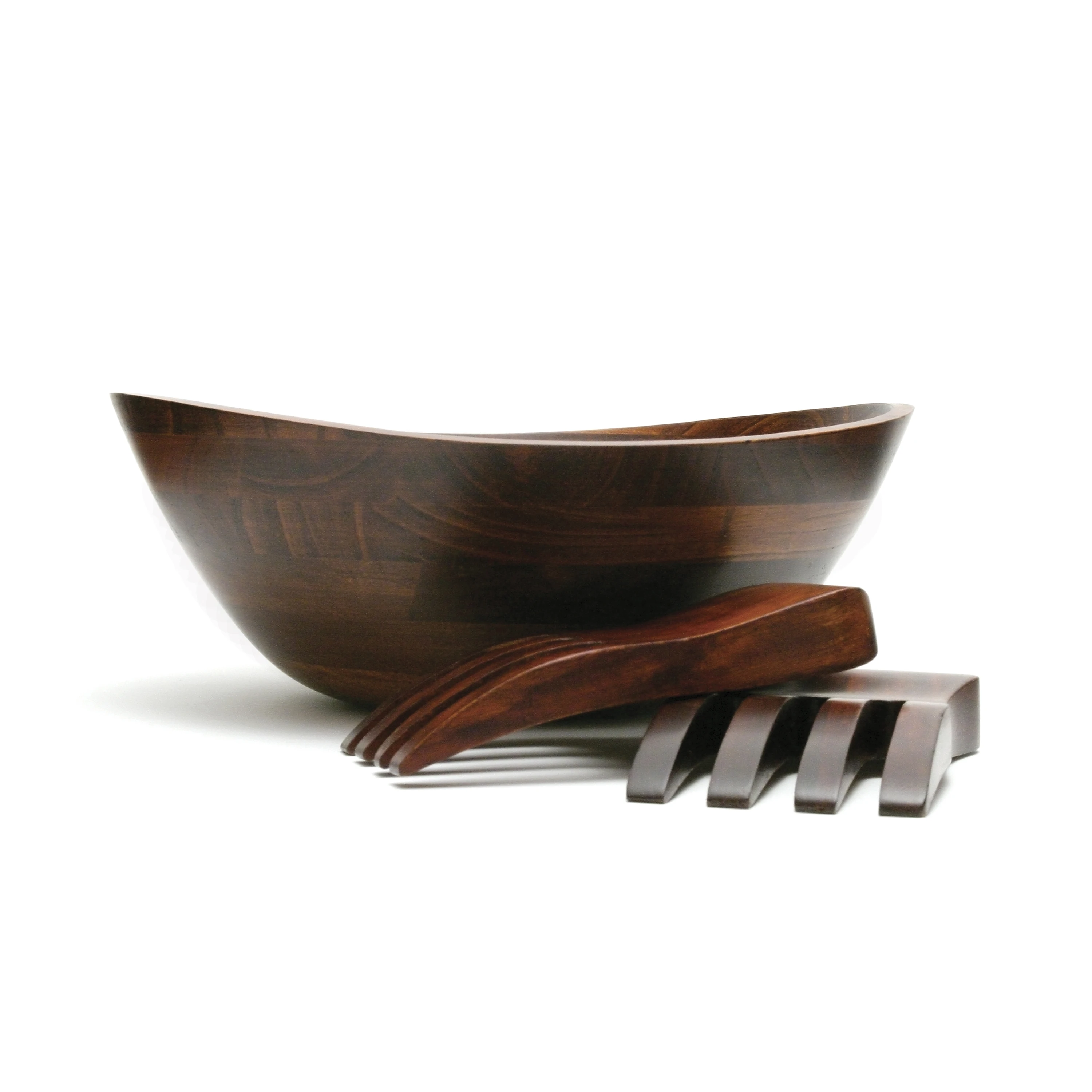 

Matte Finish Wavy Rim Bowl with Salad Hands, Set of 3
